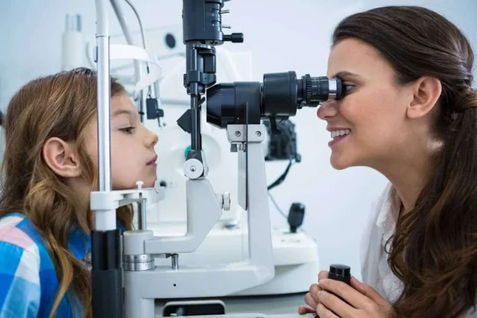 Optometrist-Examining-Child