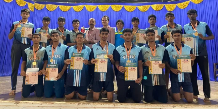 Vidyabharathi district football match winners